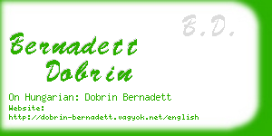 bernadett dobrin business card